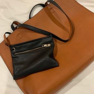 Vegan large leather tote